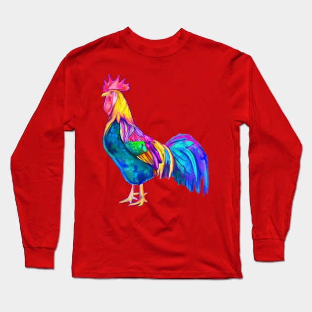 Rooster in Colors Long Sleeve T-Shirt by PenguinCornerStore